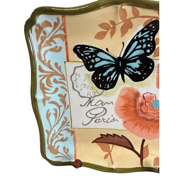 2 Butterfly by Certified international /Jennifer Brinley Square Salad Plate 8.5' - Picture 3 of 8